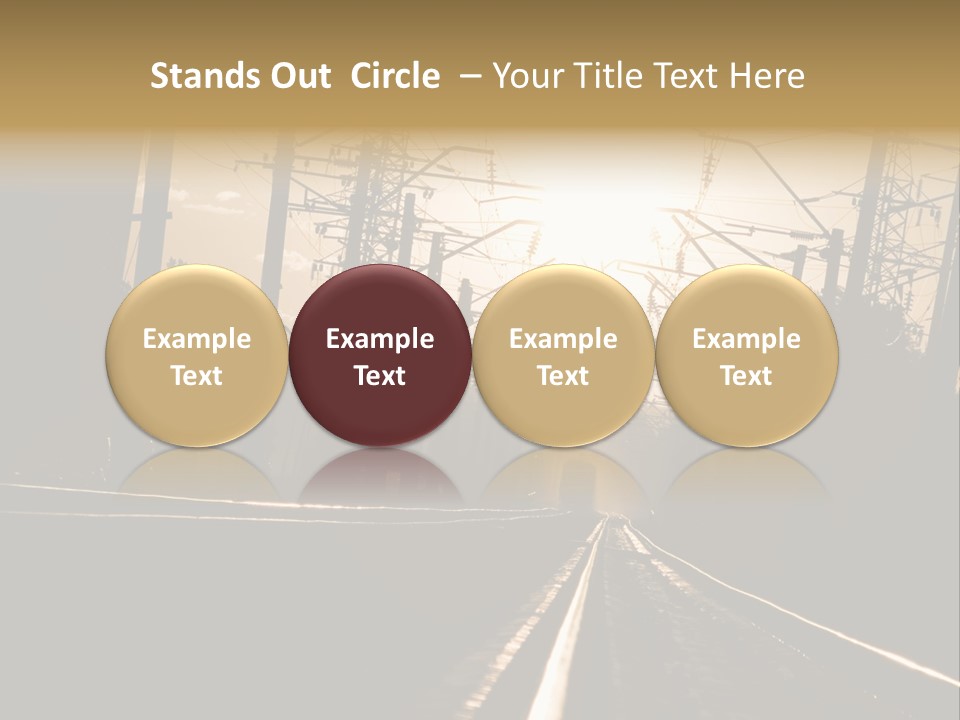 Railroad Track Dusk PowerPoint Template