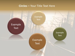 Railroad Track Dusk PowerPoint Template