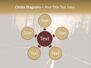 Railroad Track Dusk PowerPoint Template