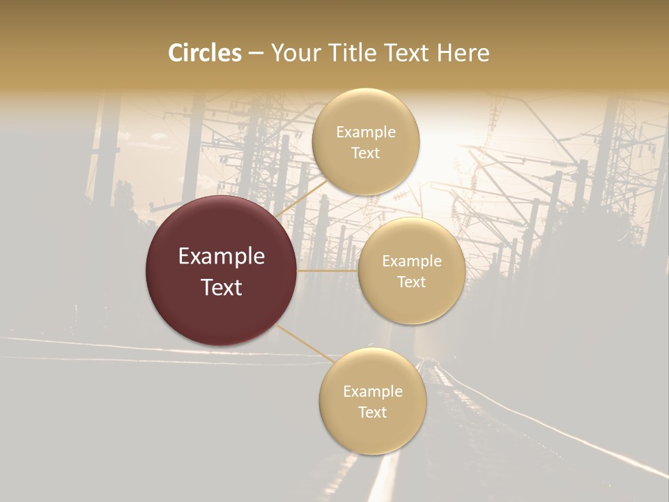 Railroad Track Dusk PowerPoint Template