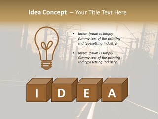 Railroad Track Dusk PowerPoint Template