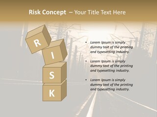 Railroad Track Dusk PowerPoint Template