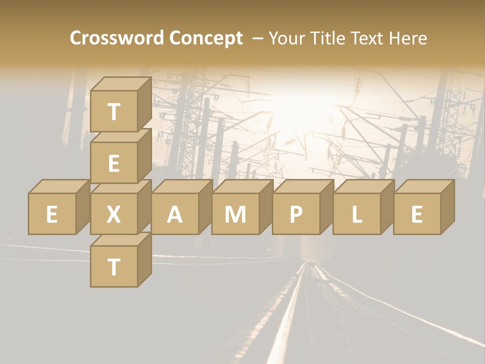 Railroad Track Dusk PowerPoint Template