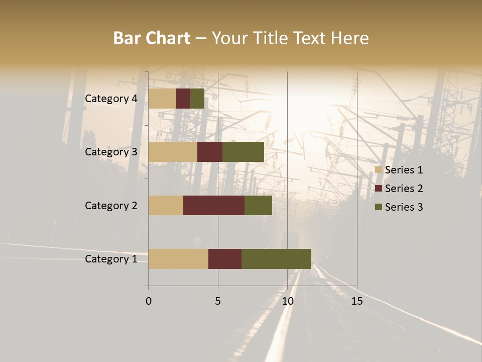 Railroad Track Dusk PowerPoint Template