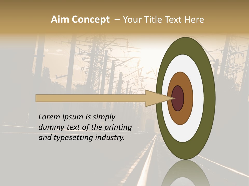 Railroad Track Dusk PowerPoint Template