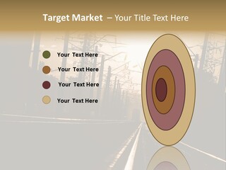 Railroad Track Dusk PowerPoint Template