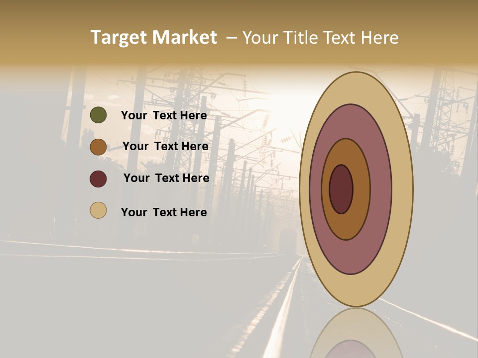 Railroad Track Dusk PowerPoint Template