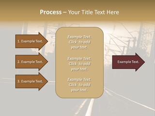 Railroad Track Dusk PowerPoint Template