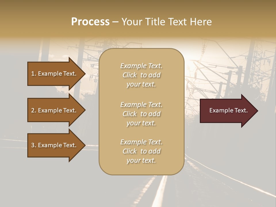 Railroad Track Dusk PowerPoint Template