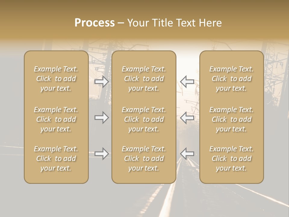 Railroad Track Dusk PowerPoint Template