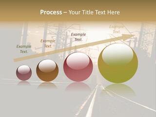 Railroad Track Dusk PowerPoint Template