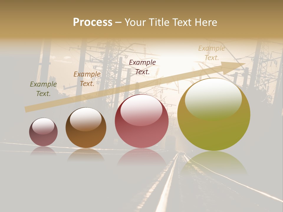 Railroad Track Dusk PowerPoint Template