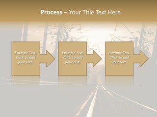 Railroad Track Dusk PowerPoint Template