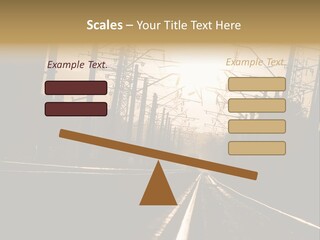 Railroad Track Dusk PowerPoint Template