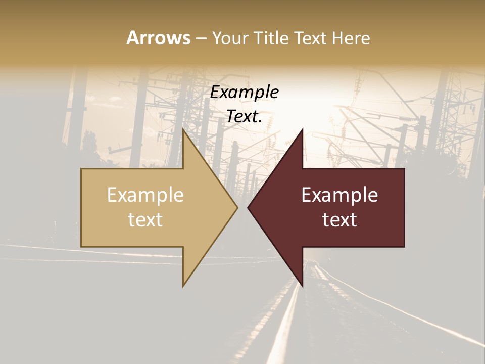 Railroad Track Dusk PowerPoint Template