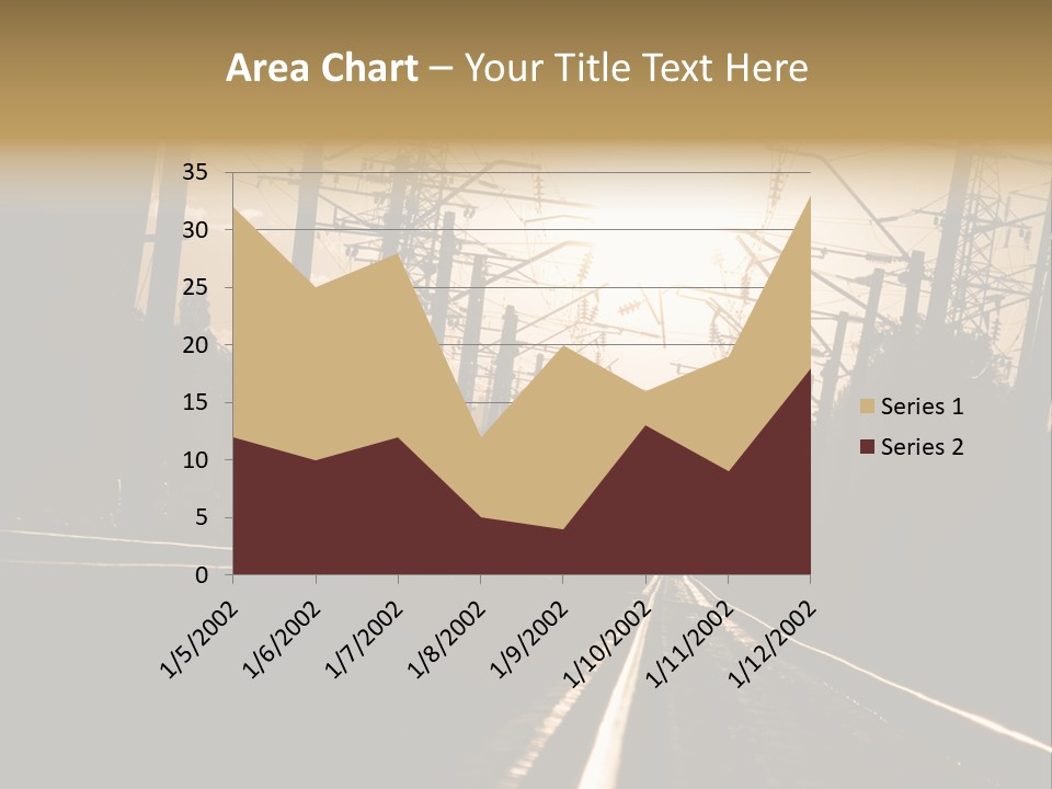 Railroad Track Dusk PowerPoint Template