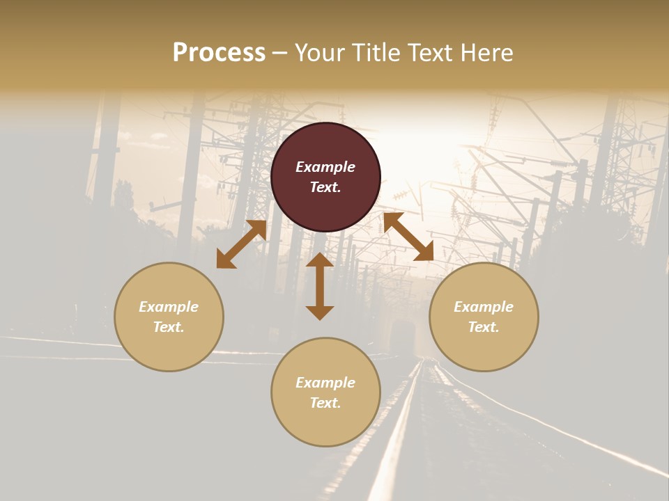 Railroad Track Dusk PowerPoint Template