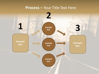 Railroad Track Dusk PowerPoint Template