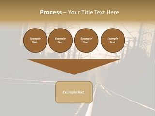 Railroad Track Dusk PowerPoint Template