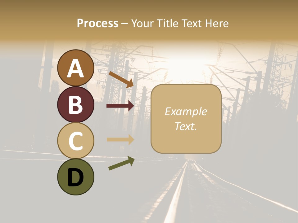 Railroad Track Dusk PowerPoint Template