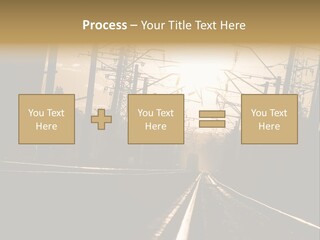 Railroad Track Dusk PowerPoint Template