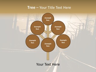 Railroad Track Dusk PowerPoint Template