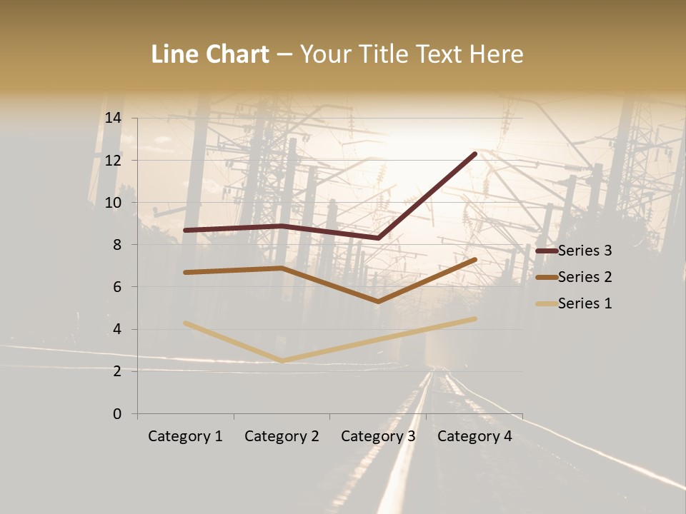 Railroad Track Dusk PowerPoint Template