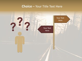 Railroad Track Dusk PowerPoint Template