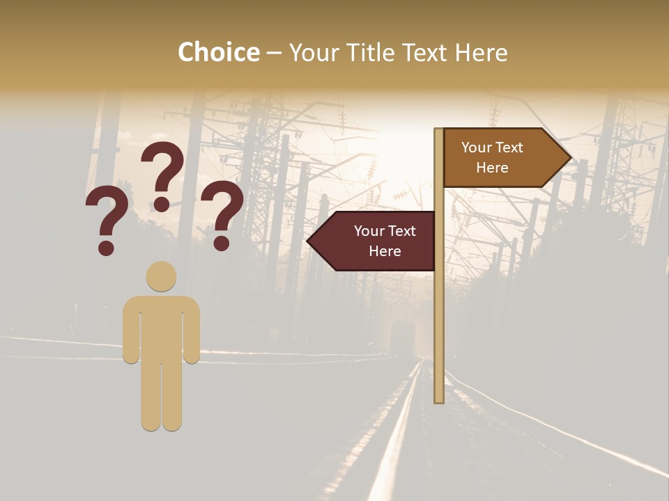 Railroad Track Dusk PowerPoint Template