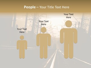 Railroad Track Dusk PowerPoint Template