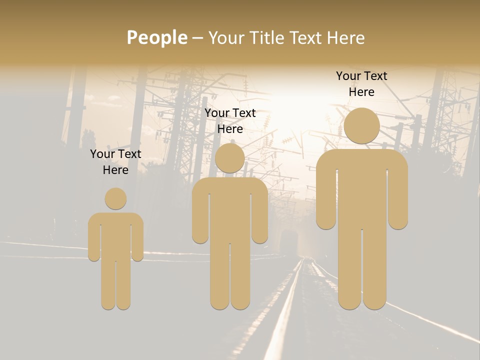 Railroad Track Dusk PowerPoint Template