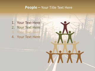 Railroad Track Dusk PowerPoint Template
