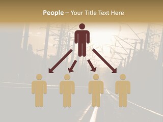 Railroad Track Dusk PowerPoint Template