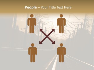 Railroad Track Dusk PowerPoint Template