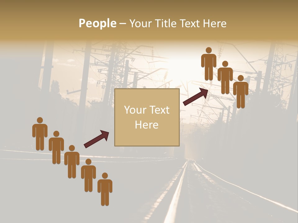 Railroad Track Dusk PowerPoint Template