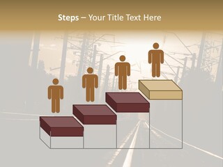 Railroad Track Dusk PowerPoint Template