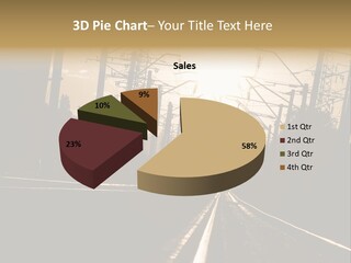 Railroad Track Dusk PowerPoint Template