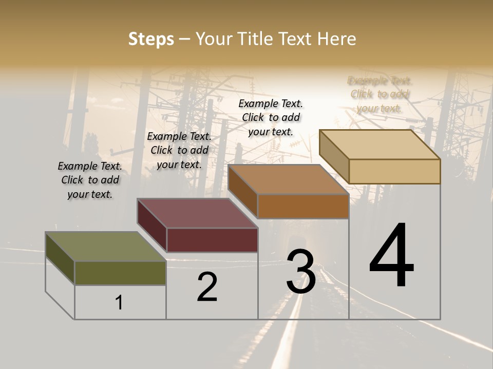 Railroad Track Dusk PowerPoint Template
