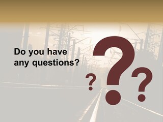 Railroad Track Dusk PowerPoint Template