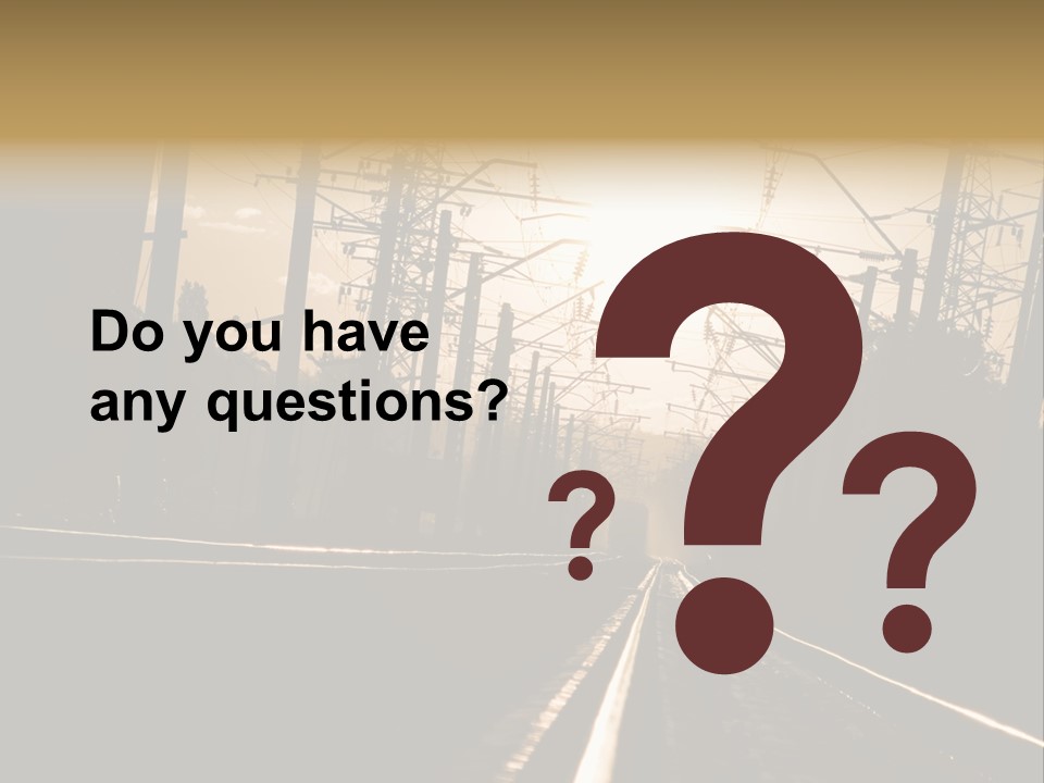 Railroad Track Dusk PowerPoint Template