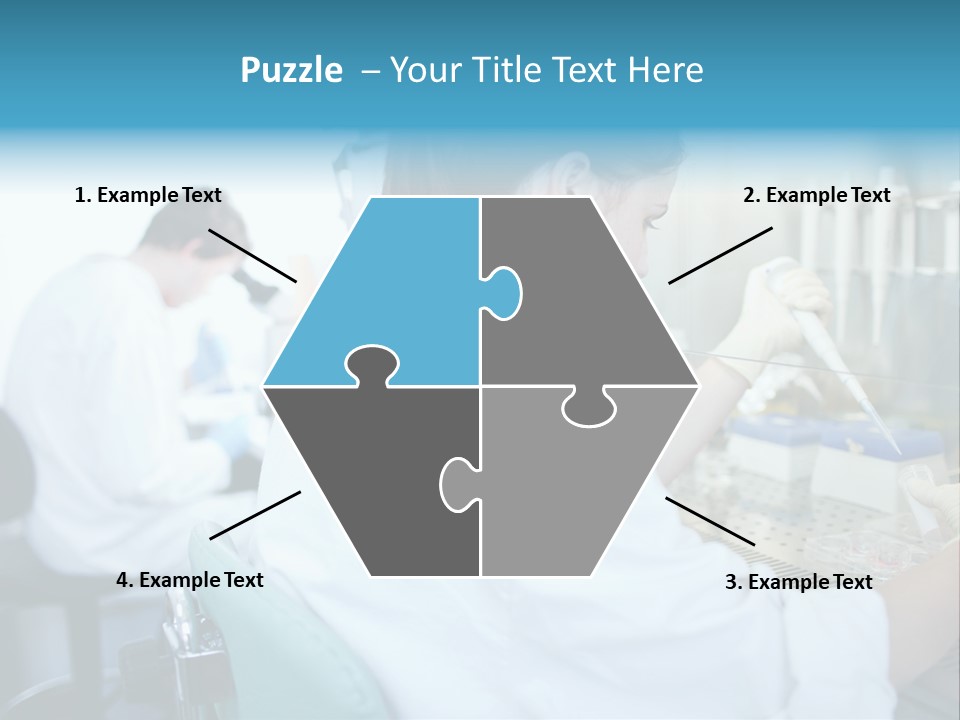A Woman In White Lab Coat Working On A Machine PowerPoint Template