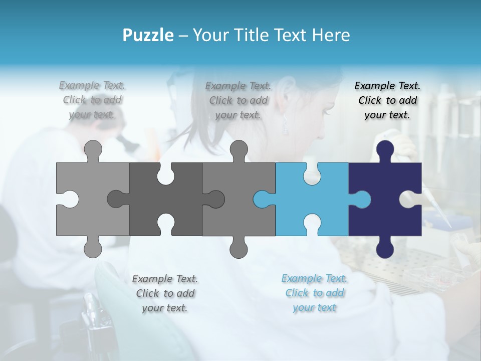 A Woman In White Lab Coat Working On A Machine PowerPoint Template