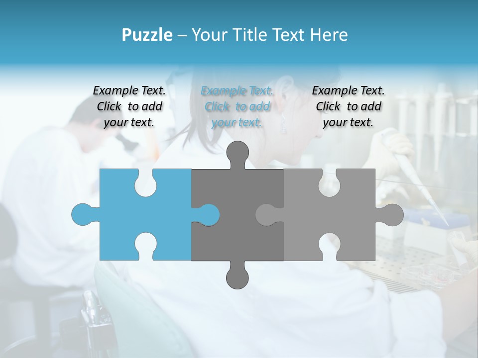 A Woman In White Lab Coat Working On A Machine PowerPoint Template