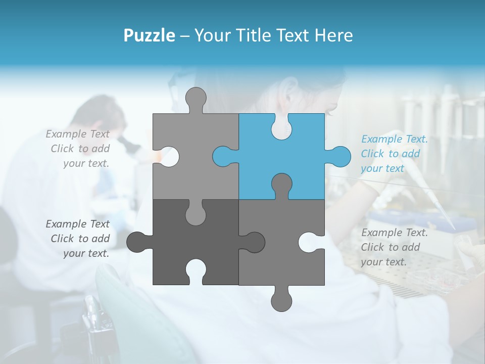 A Woman In White Lab Coat Working On A Machine PowerPoint Template