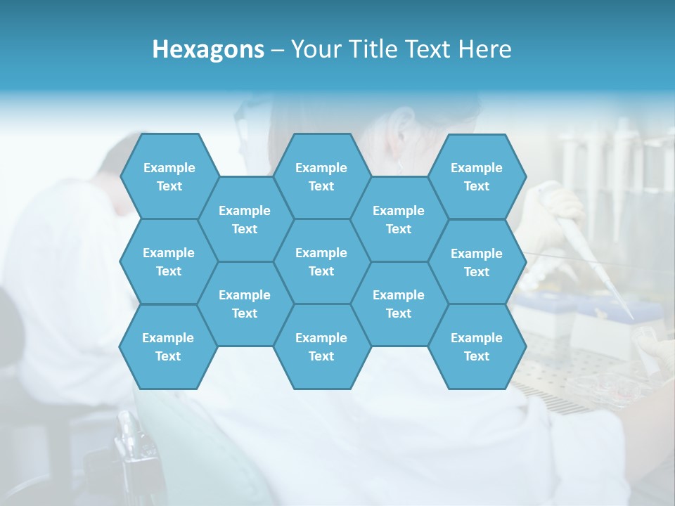 A Woman In White Lab Coat Working On A Machine PowerPoint Template