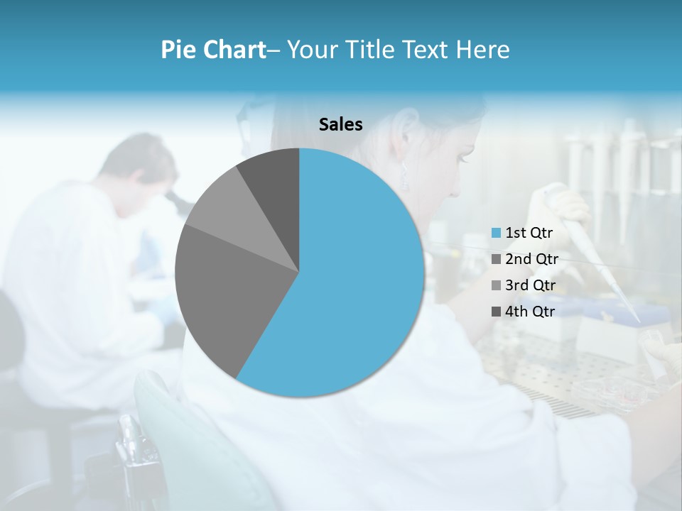 A Woman In White Lab Coat Working On A Machine PowerPoint Template