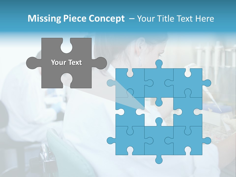 A Woman In White Lab Coat Working On A Machine PowerPoint Template