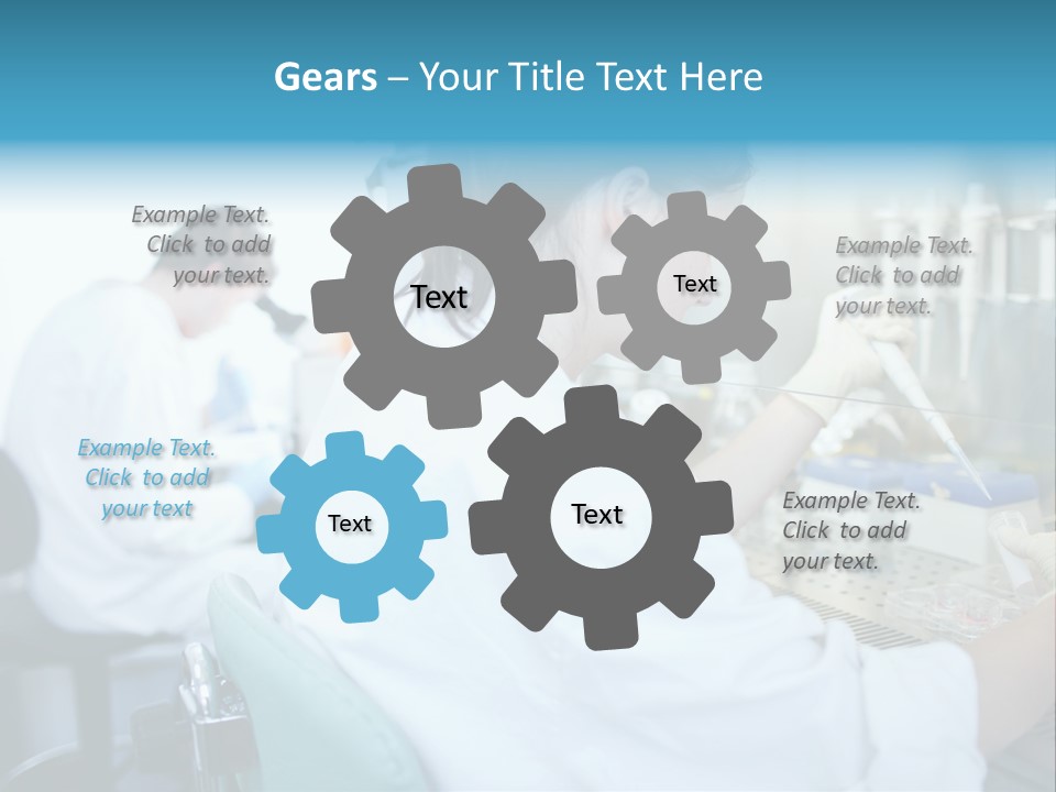 A Woman In White Lab Coat Working On A Machine PowerPoint Template