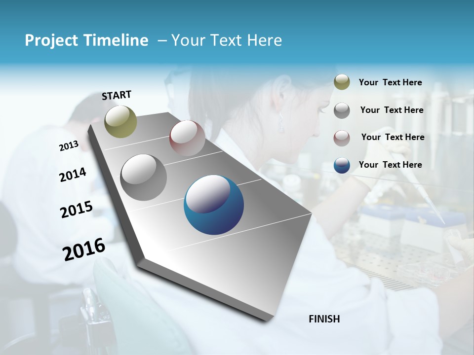 A Woman In White Lab Coat Working On A Machine PowerPoint Template