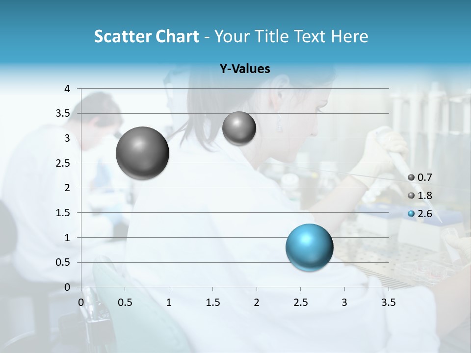 A Woman In White Lab Coat Working On A Machine PowerPoint Template
